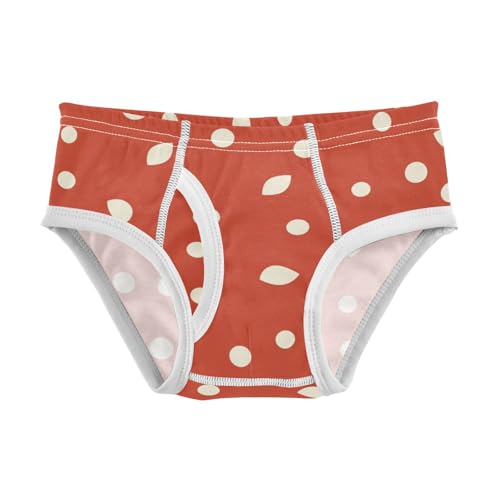 White Polka Dot Red Background Toddler Boy Cotton Kids Underwear Breathable Children Panties