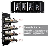 GeeekPi 10 Zoll 2U Rack Mount für Raspberry Pi 5, mit 4PCS PCIe auf M.2 NVMe SSD Adaptern, kompatibel mit DeskPi RackMate T1/T0/T2/T0 Plus/T1 Plus/TL1 & 10-Zoll-Serverschrank – Ansicht 8