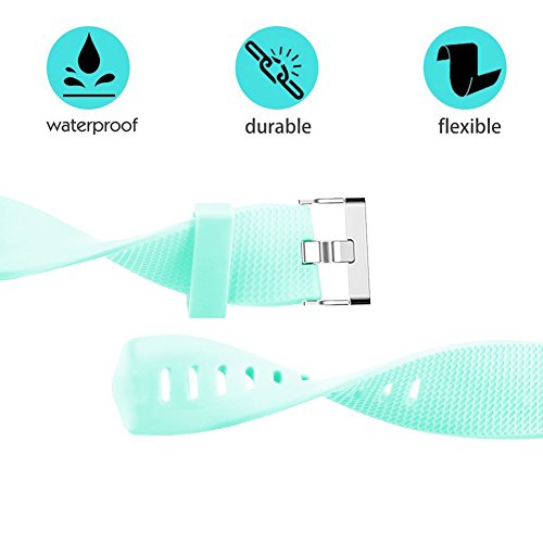 POY Replacement Bands Compatible for Fitbit Charge 2, Classic Edition Adjustable Sport Wristbands, Small Teal - Thumbnail 4