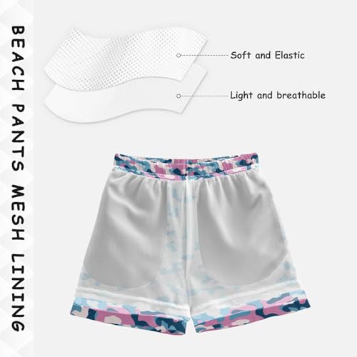 JUNZAN Electric Blue Camouflage Boys Swim Trunks Toddler Swimming Trunks for Boy Beach Swim Shorts4