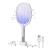 【Diseño de seguridad】- El Raqueta Mosquitos Eléctrico está diseñado con 3 capas de malla, las tres capas de malla están escalonadas y cortadas de manera que es difícil que los mosquitos escapen cuando entran en contacto con la zona de malla. Ambos lados de la malla están aislados de seguridad con el mismo polo negativo, lo que puede evitar que te electrocutes al usarla, por lo que es más segura de usar.