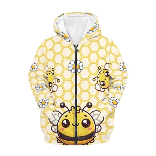 Boys Girls Zip Up Hoodies Printed Cool Casual Hooded Sweatshirt Jacket Fall Sports Shirts with Pockets