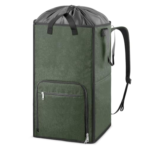 Laundry Backpack Bag, Bukere Extra Large 2 in 1 Laundry Hamper Basket for College Students Dorm Essentials, Adjustable Shoulder Straps, Freestanding Laundry Bag for Apartment, Laundromat, Travel