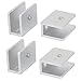 Aexit 12mm Thickness Fall Protection Metal Rectangle Glass Shelf Clip Clamps Bracket Safety Clips Support 4pcs