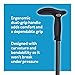 Carex Hiking Cane Walking Stick with Dual Grip Handle, Anti-Slip Walking Cane for Easy Maneuvering, Long-lasting Walk Stick for Seniors & Adults with Support for Balance, Supports up to 300 lbs, Black
