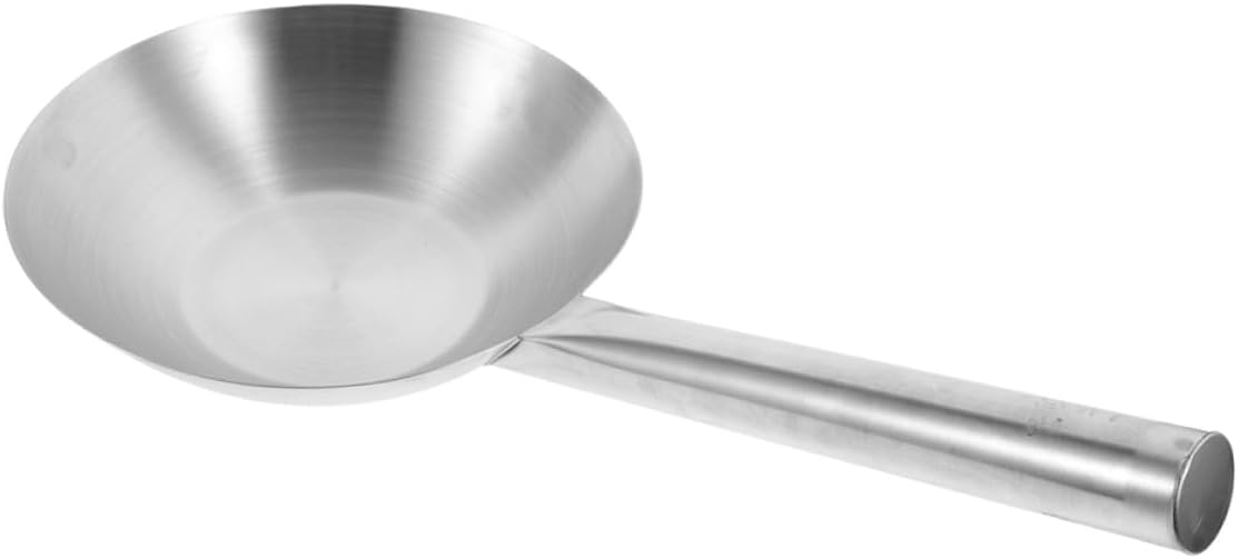 FRCOLOR Stainless Steel Soup Ladle Long Handle Water Spoon 21cm Reusable Metal Ladle for Kitchen Serving and Household Water Scooping