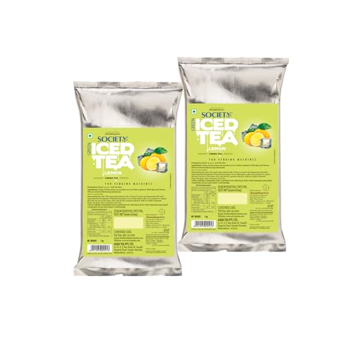 Image of Society Iced Tea | Lemon | Made With Green Tea Powder | Refreshing & Tasty | 1 Kg | Pack Of 2