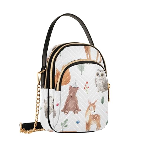 Sac à bandoulière hérisson et renard B3734 pour femme et fille