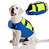 Eyein Schwimmwesten für Mittlere Hunde, Größenverstellbare Hundeschwimmweste mit starkem Auftrieb, leichte Schwimmhilfe mit reflektierendem Rettungsgriff und Reißsicherung für Schwimmen (Blau, M)