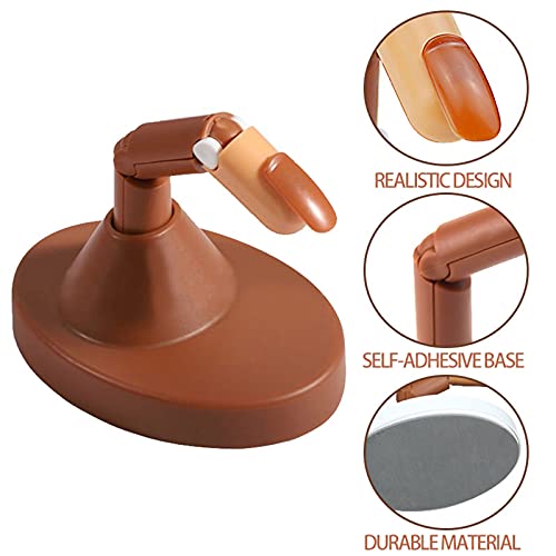 Practice Hand For Acrylic Nails，Mannequin Hands For Nails Practice，Flexible Adjustable False Fake Nail Training Mannequin Hand Model (3 Finger Brown) #TOP2