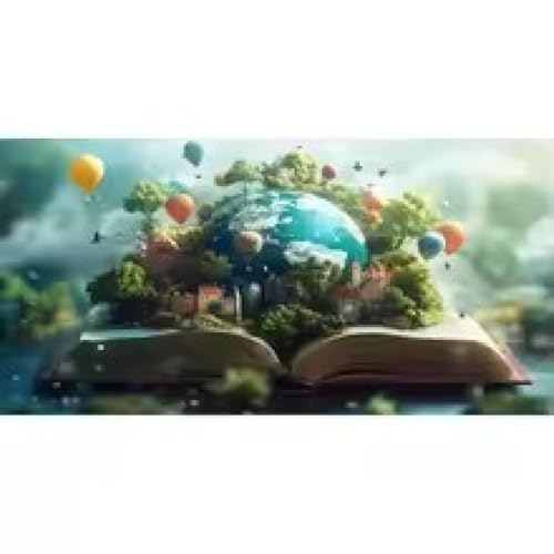 Impression sur toile paysage de la Terre pour deco murale de salle de classe affiche 50x100 cm