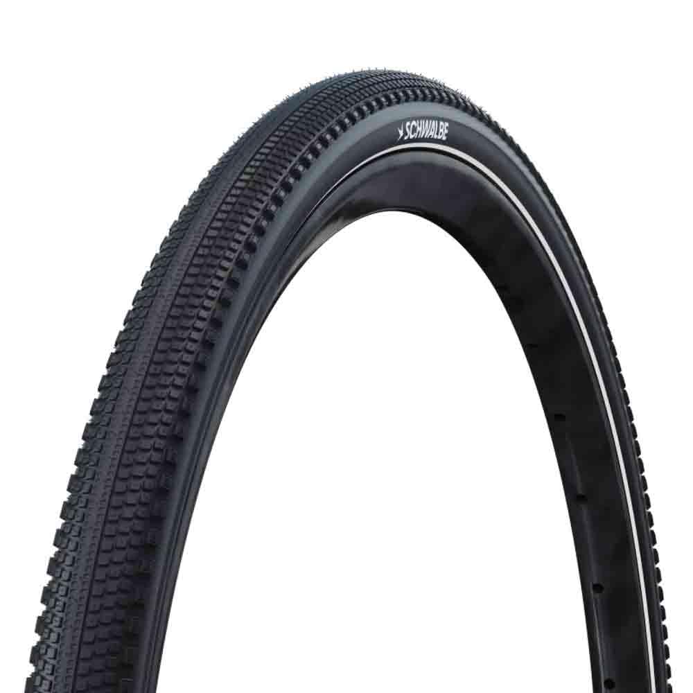 Schwalbe G-ONE Comp Plus Bicycle Tyre - Gravel Tyres 28 Inch for Urban Gravel Bikes - with PunctureGuard Puncture Protection, Reflective Strips & Green Compound