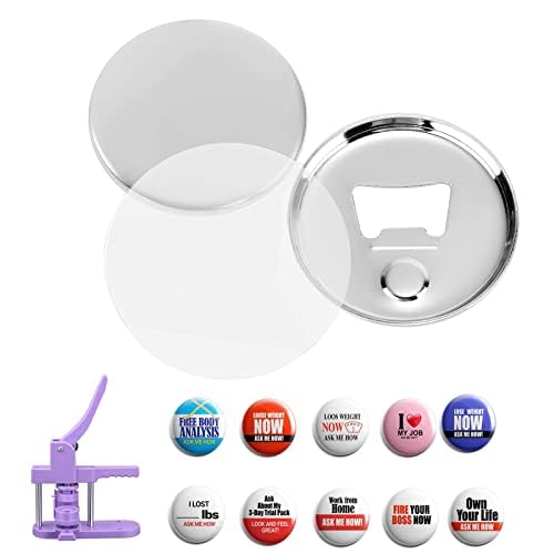 Bottle Openers Accessories 50 Sets 58mm Badge Maker Machine Including Metal Trays, Metal Backs and PVC Film DOYFAY - Image 2