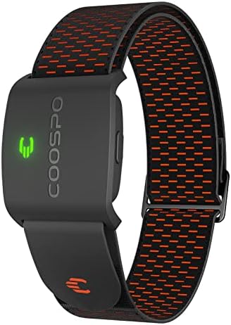 COOSPO Real-Zone HW9 | Bluetooth 5.0 ANT+ Heart Rate Monitor Armband with HR Zones/Calories Burned, Optical HRM Sensor for Fitness Training/Cycling/Running,Compatible with Peloton,Zwift,DDP Yoga,Wahoo