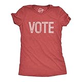 Womens Vote Tshirt Election USA America Graphic Novelty Tee Crazy Dog Novelty Womens T-Shirts for Politics Soft Comfortable Funny Womens Tee Heather Red L