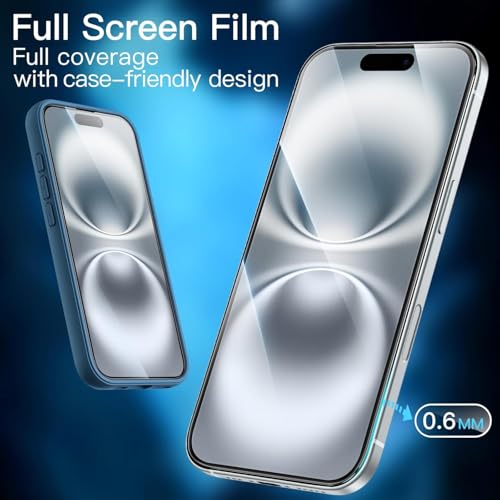 Image of IQShield Screen Protector Tempered Glass Guard for iPhone 16 and iPhone 15 - 9H Hardness, HD Clear, Case Friendly [1 Pack]