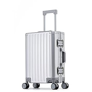 Simcat All Aluminum Carry On Luggage,Large Suitcase Hard Shell,Zipperless Luggage with Double TSA, Silent Wheels (Silver,20inch)