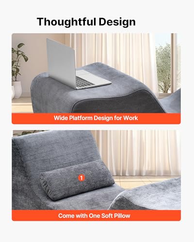 VEVOR Chaiselongue Relaxliege für Yoga & Massage, Moderne Gebogene Schaumstoff-Loungesessel, ergonomischer Liegesessel für Dehnung Entspannung Bewegung, verwendet im Wohnzimmer Schlafzimmer Balkon