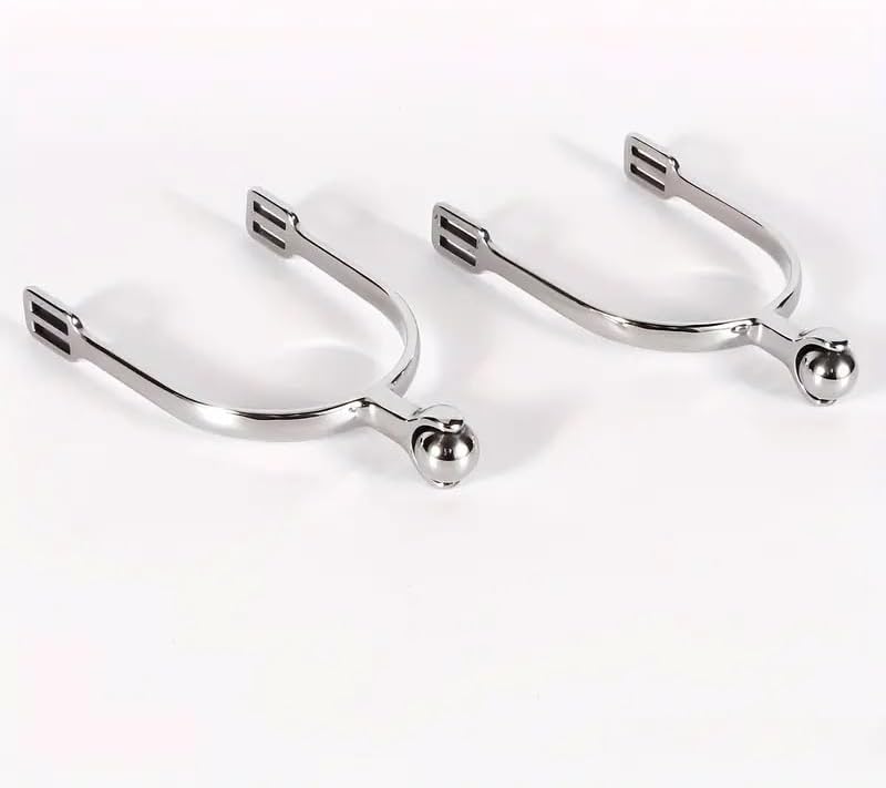 Set of 2, Creative Cowboy Spurs, Silvery Stainless Steel Spurs with Rotating Ball, More Suitable for Women