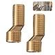 VZU 2 Stück Duscharmatur Adapter, 3/4 Zoll Auf 1/2 Zoll Messing S-Anschluss Versetzt Um 9 mm, Verstellbare Schwenkarm VerläNgerungsarm Lange wasserhahnanschlüsse Adapter