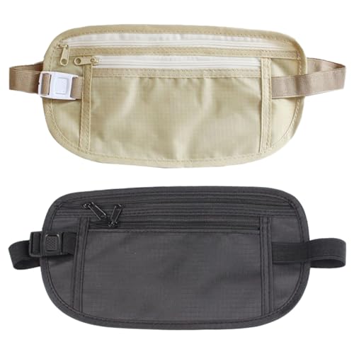 Cinturón De Viaje Para Hombre De Cuero Con Bolsillo Secreto Oculto - Talla Grande, Ideal Para Dinero