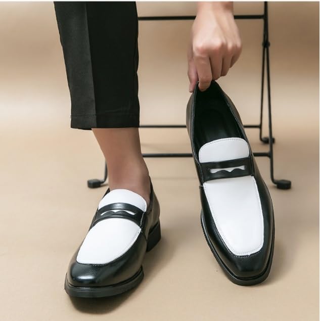 Men's Formal Casual Leather Shoes, Oxford Leather Loafers, Slip-on and doff, Suitable for Business, Weddings, Daily Driving, Walking, etc2