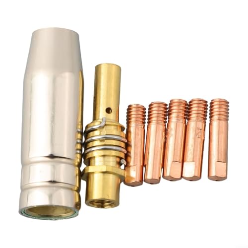 MB15 15AK MIG - Juego de 7 puntas de antorcha con soporte protector de boquilla y cinco opciones de diámetro de 0,6 mm, 0,8 mm, 0,9 mm, 1,0 mm, 1,2 mm para múltiples marcas (1,2 mm)