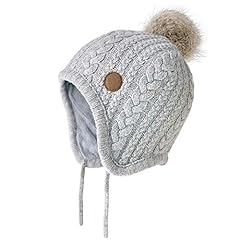 Light Grey With Faux Pompom