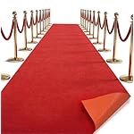 3 x 10ft Red Carpet Runner 450 GSM 5MM Extra Thick Waterproof Red Rug Non Slip Aisle Runners Rug for Weddings, Events, Birthday, Banquet, Proposal Graduation Decoration