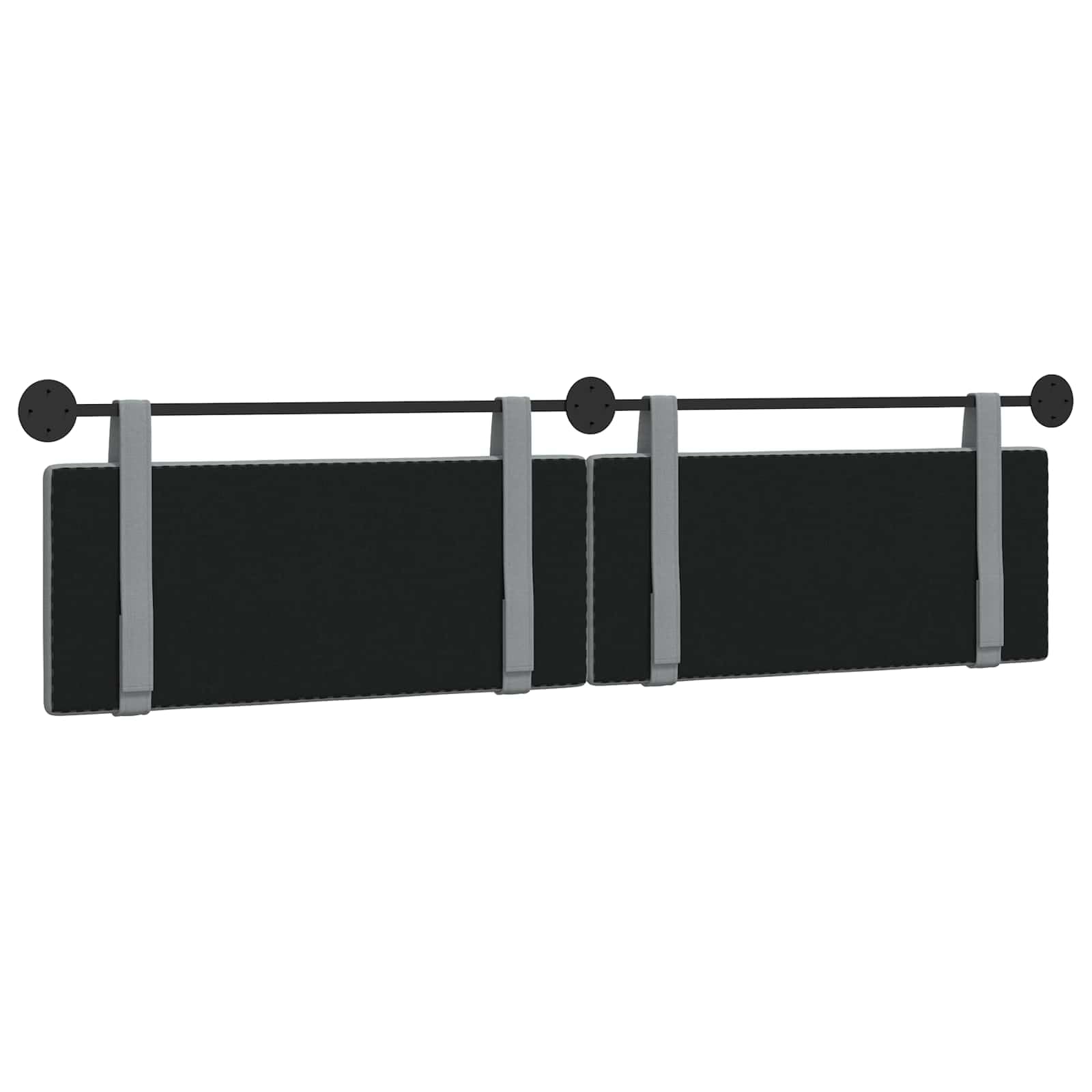 Cabecero colgante de tela gris claro, 210 x 55 x 5 cm, juego de 2 unidades con montaje en pared, cabecero tapizado suave para dormitorio, habitación de invitados, cama doble y cama individual