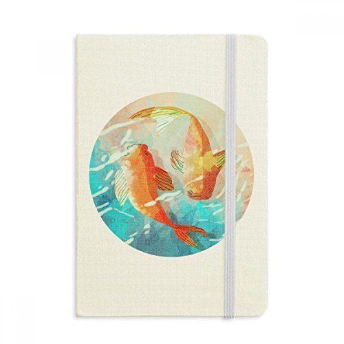 Carnet de notes japonais poisson koi format A5, une idée cadeau originale en tissu