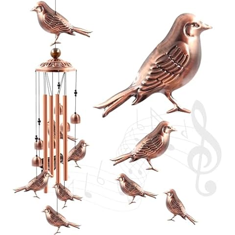 Handmade Bird Wind Chime with Aluminium Tubes Cover
