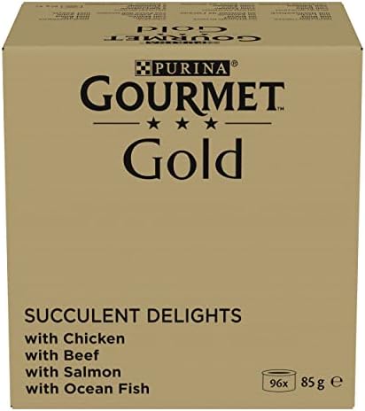 Gourmet Gold Saftig feine Streifen Katzenfutter nass, Sorten Mix, 96er Pack (96 x 85g)