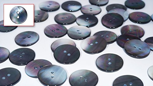 Lana's Magic Lot de 15 boutons de chemisier en nacre véritable de qualité supérieure avec 2 trous - Diamètre : 11 mm Cover