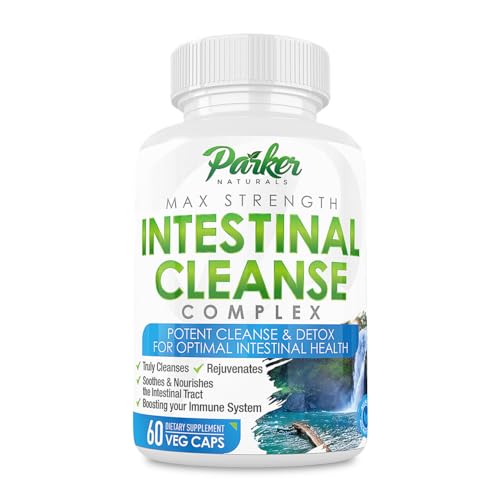 Parker Naturals Intestinal Cleanse for Adults 60 Count. Extra Strength with Black Walnut Hull, Wormwood, Echinacea. May aid Ones intestinal Health in The Right Direction.