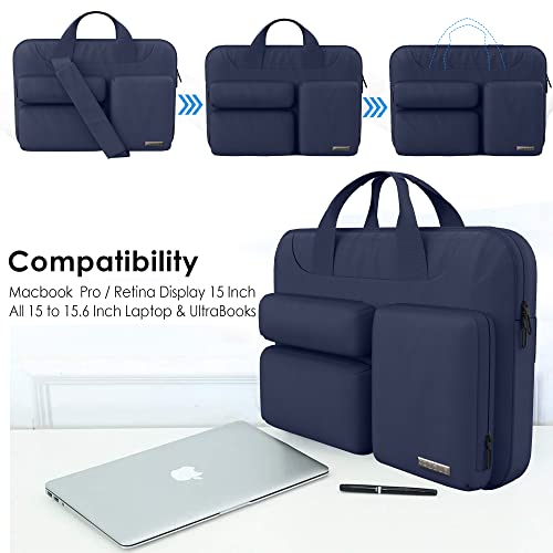 Image of Probus 360 Protective Laptop Shoulder Bag for 15.6 Inch Laptop /MacBook /Chromebook /Notebook Water Resistant Sleeve Case Cover Office Bag - Blue
