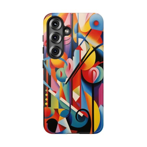 Coque Samsung S25 art géométrique abstrait coloré rigide