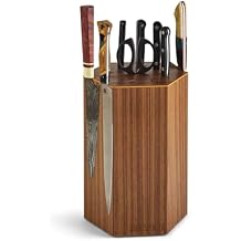 360KnifeBlock MAX walnut ROTATING Magnetic Knife Block - MAX 12" tall with an array of top slots SeriousEats/Food&Wine/ATK BEST Universal Knife Block - handmade in Washington