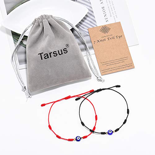 Image of Tarsus Evil Eye 7 Knot Lucky Bracelets Red String Amulet for Women Men