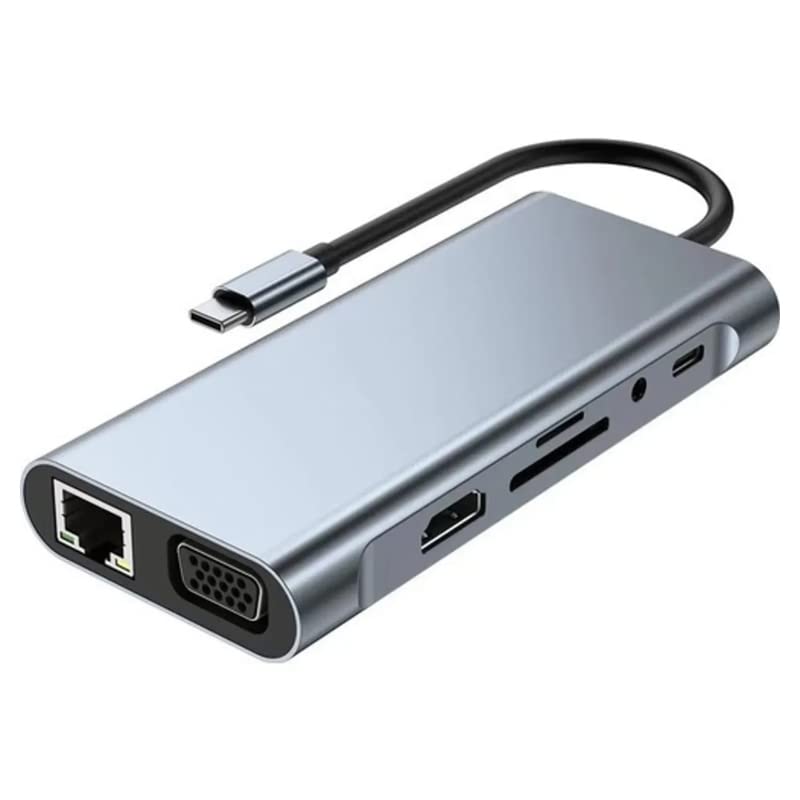 Dönüştürücü — Macbook Pro Air ile Uyumlu Type-C Çevirici Çoklayıcı PD Şarj HDMI SD Network Vga Girişli 11 in 1