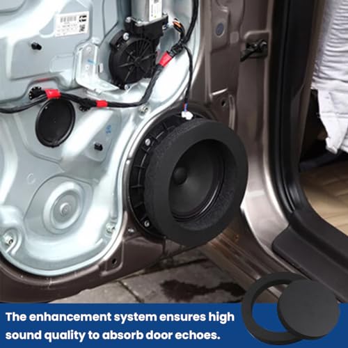 Image of Osilly 4 Pcs 6.5 inch Foam Speaker Enhancer, Car Door Foam Speaker Rings Blocker, Self Adhesive Soundproof Sponge Kit, Bass Blocker Pad with High Rebound for Stereo Audio Speaker