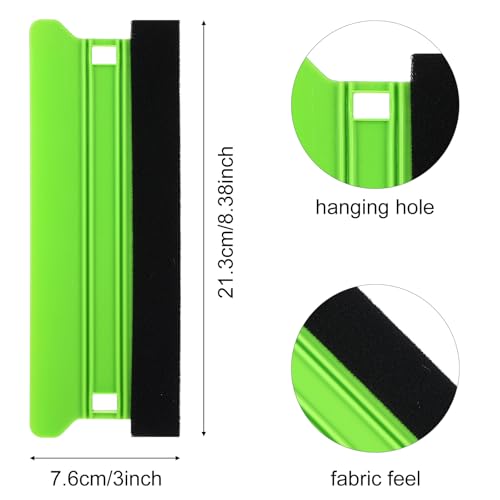 Vinyl Wrapping Rakel Applikator 21 cm Rakel mit Filzkante und 2 Stück 10 cm Folienrakel mit Filzkante Kunststoffrakel zur Blasen Verkleberakel für Auto Fensterfolie Möbelfolie(Grün und Blau)
