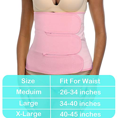 Paz Wean Cotton Belly Binder Postpartum Belly Wrap C Section Belly Band After Post Baby Belly Band Delivery Belt Wrap Pink Postpartum Waist 34''-40'',L #TOP1