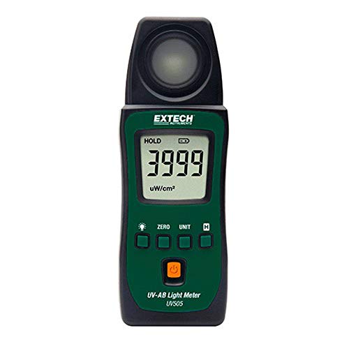 Extech UV505 Pocket UV-AB Light Meter - Compact Portable UVA/UVB ...