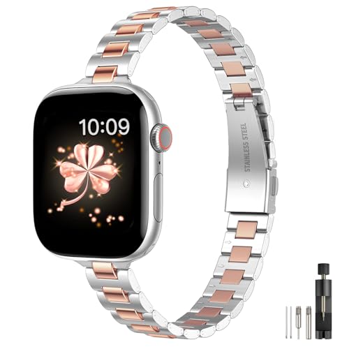 Bracelet Apple Watch fin en acier inoxydable pour iWatch 49/46/45/44/42mm Series 10-1