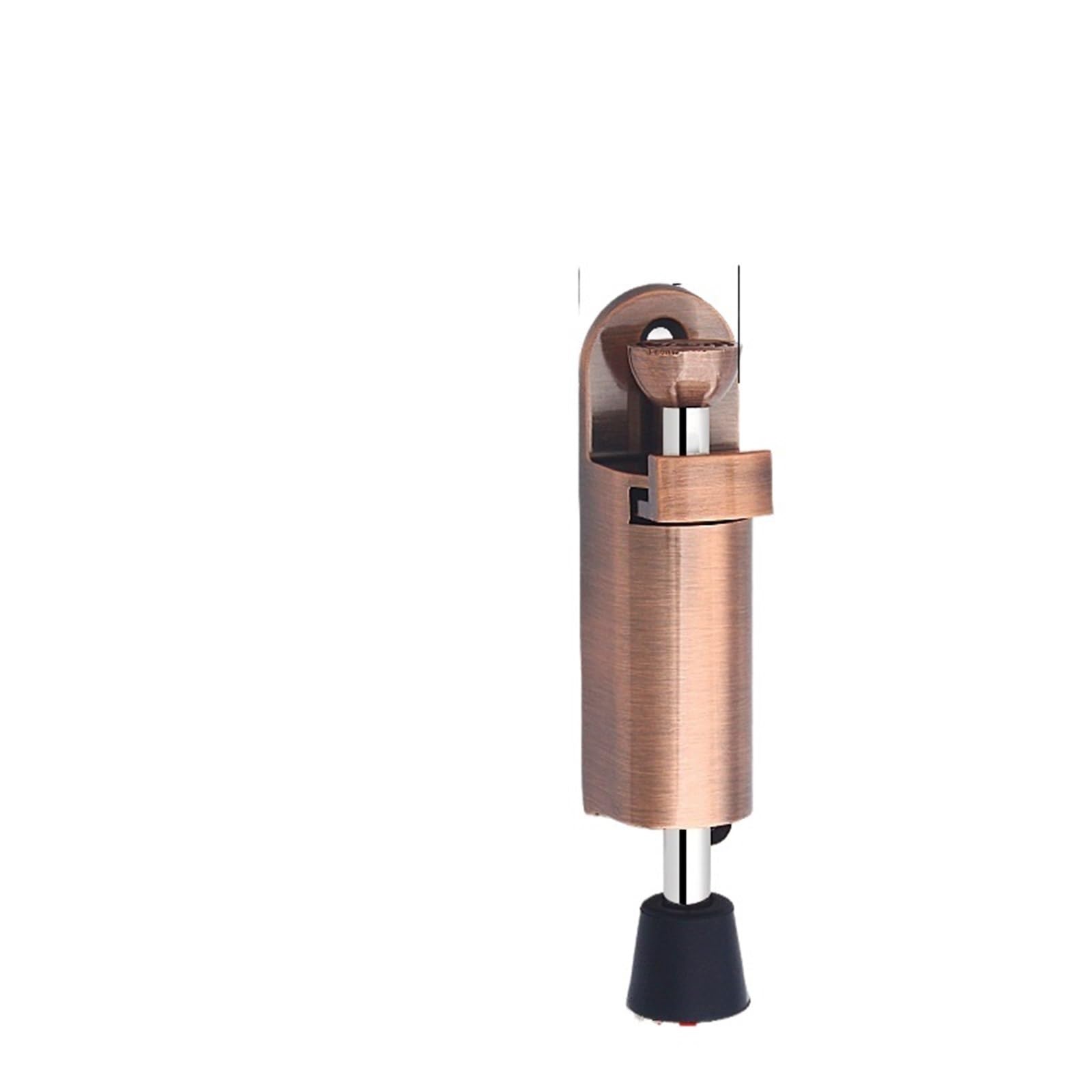 Door Stop Easy Step Door Stopper Kickdown Stop Spring Loaded Telescopic On/Off Holder Randomly Hardware(Small-Red Bronze)