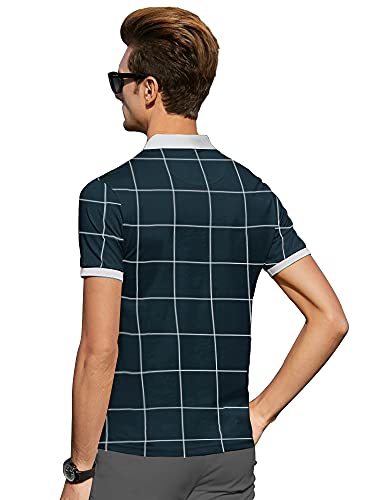 Image of EYEBOGLER Men's Regular T-Shirt (TO5 Teal Blue-White S)