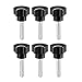 Tool parts 6 Pcs Star Knobs Grips M6 x 30mm Male Thread Steel Zinc Stud Black PP