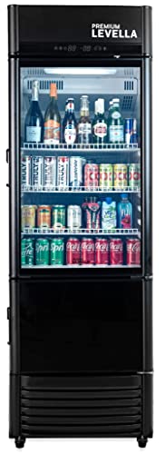 Premiumlevella Prfim1257Dx Single Glass Door Merchandiser Refrigerator-Freezer With Automatic Ice Maker Display Beverage Cooler-12.5 Cu Ft-Black #TOP1