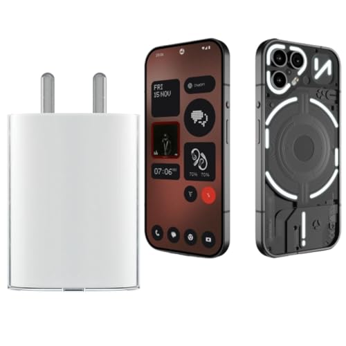 Image of Nothing 45W Original Rapid Charger Adapter for Nothing Phone 3a /Phone 3a Pro /2A /Phone 2a Plus /2 /Phone 1 /Pixel 9 Pro XL /S24 Ultra /S23 | Upto 50W Power Charger, 45Watt C-Type Charge, White